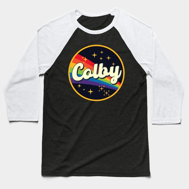 Colby // Rainbow In Space Vintage Style Baseball T-Shirt by LMW Art